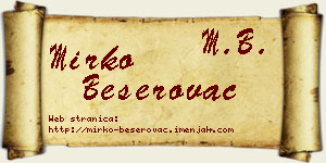 Mirko Beserovac vizit kartica